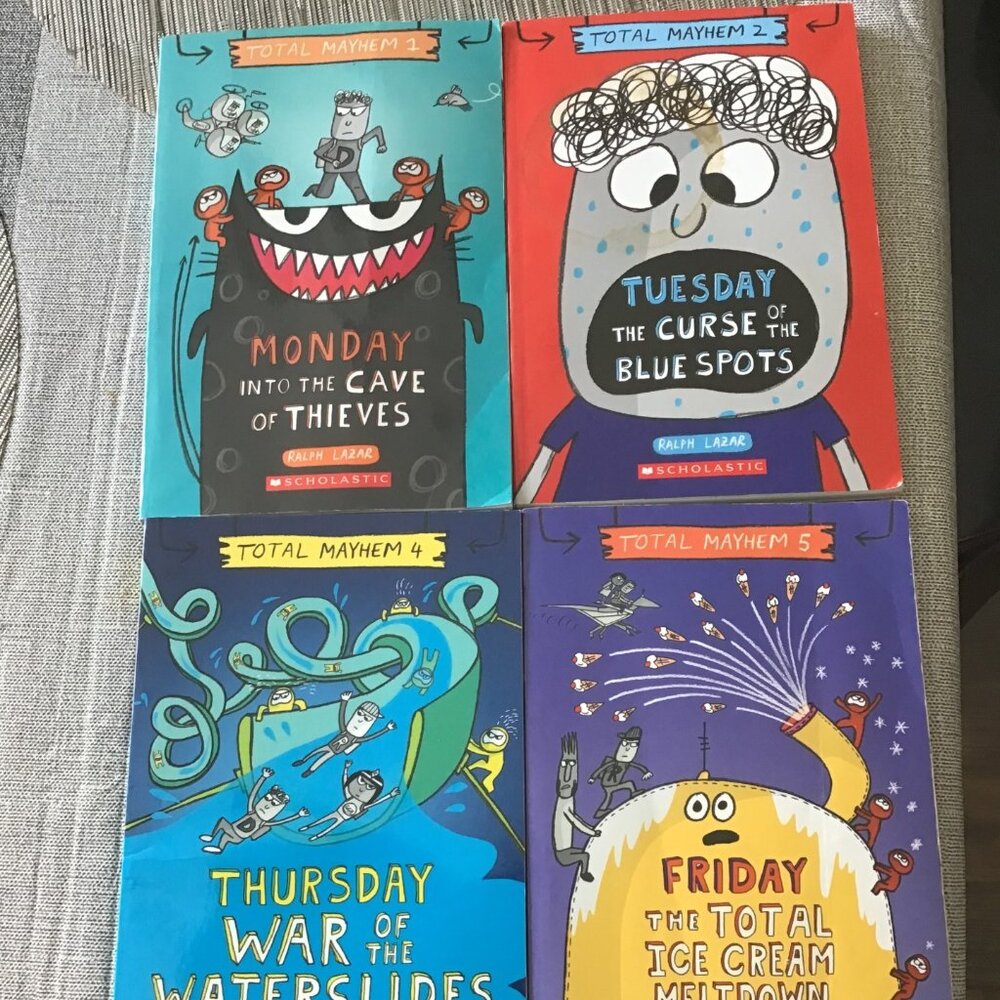 Lot of 4 Total Mayhem Popular Book Series--Nice Shape, Homeschool Reads